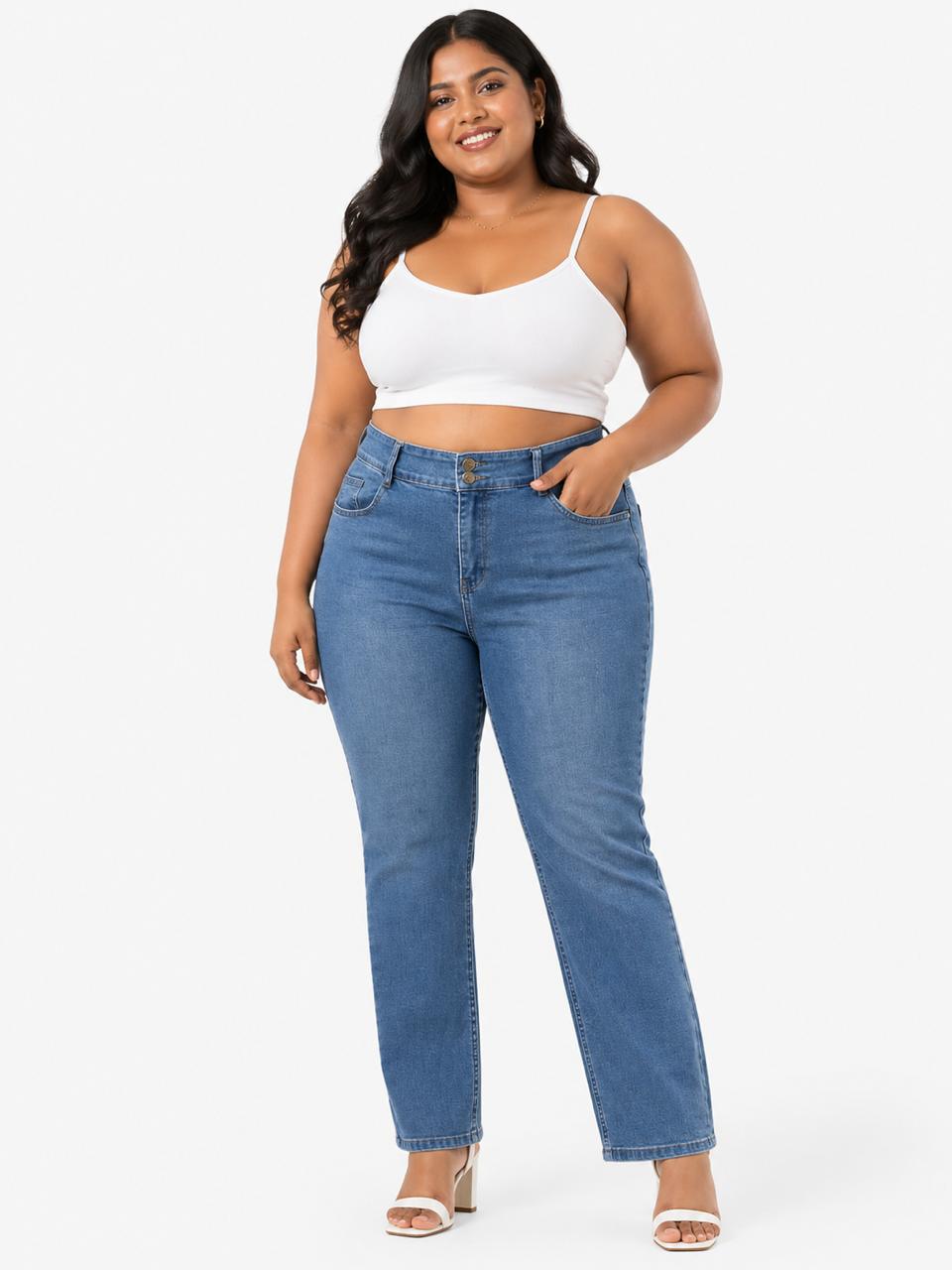 Women’s Plus Size High Waist Slim Fit Denim