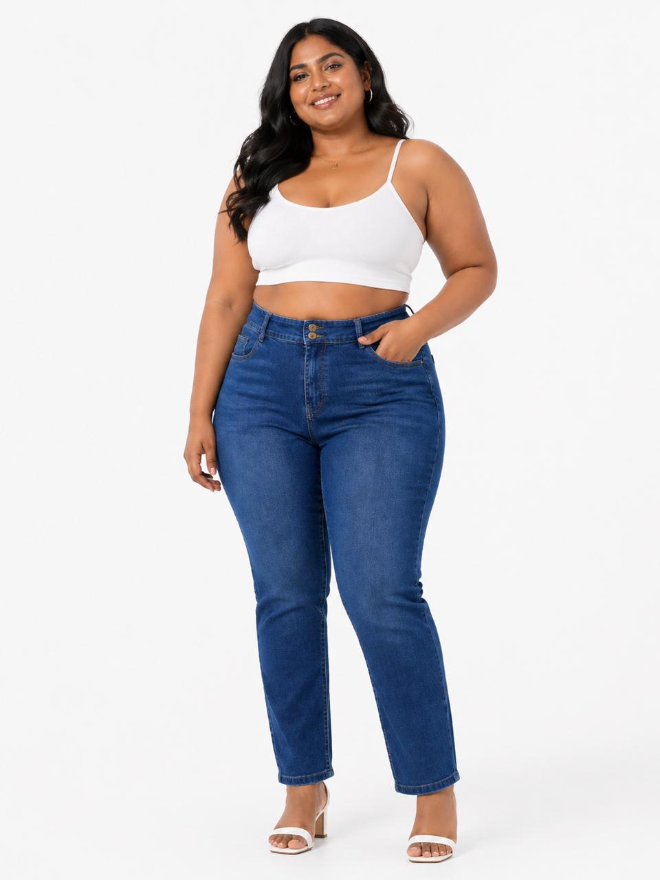 Women’s Plus Size High Waist Slim Fit Denim